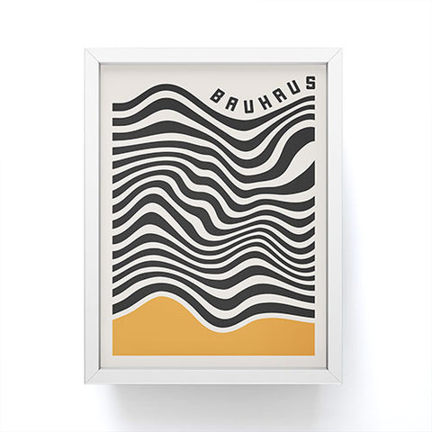 Cocoon Design Bauhaus Wavy Lines and Yellow Framed Mini Art Print