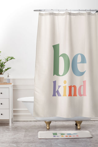 Cocoon Design Be Kind Inspirational Quote Shower Curtain And Mat