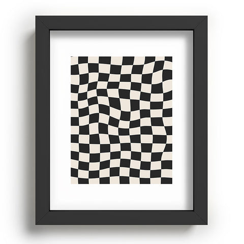 Cocoon Design Black and White Wavy Checkered Recessed Framing Rectangle