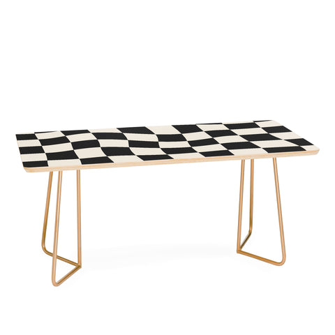Cocoon Design Black and White Wavy Checkered Coffee Table
