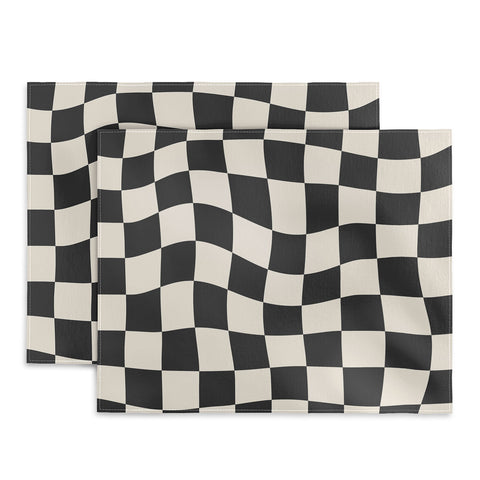 Cocoon Design Black and White Wavy Checkered Placemat