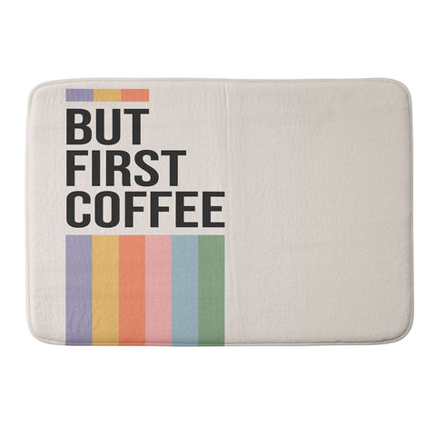 Cocoon Design But First Coffee Retro Colorful Memory Foam Bath Mat