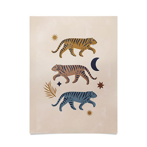 Cocoon Design Celestial Tigers with Moon Poster