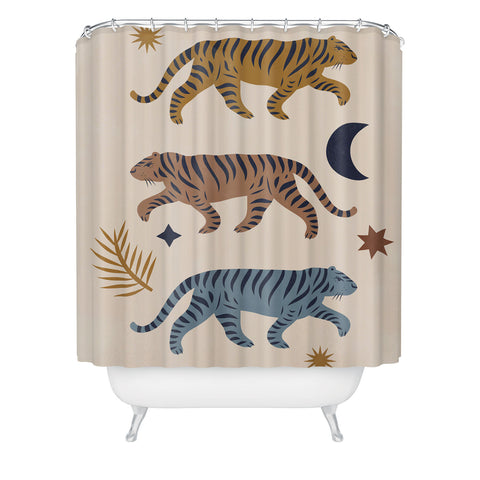 Cocoon Design Celestial Tigers with Moon Shower Curtain