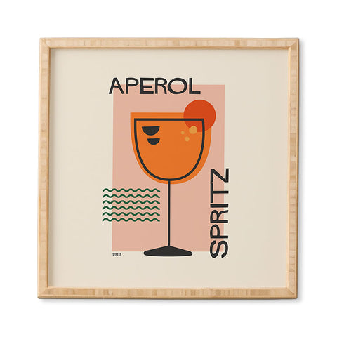 Cocoon Design Cocktail Print Aperol Spritz Framed Wall Art