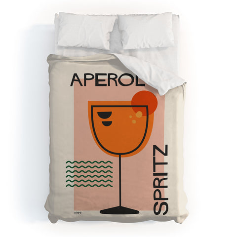 Cocoon Design Cocktail Print Aperol Spritz Duvet Cover