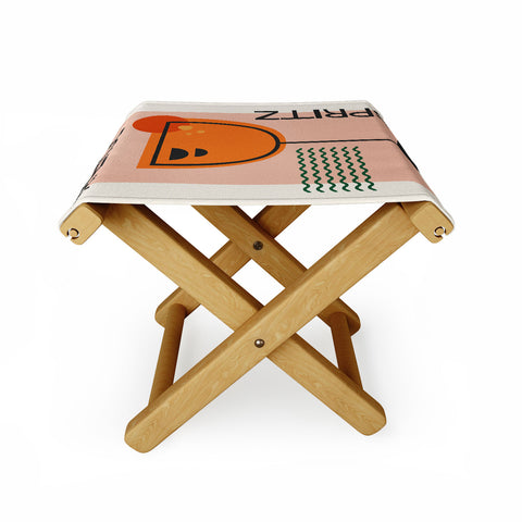 Cocoon Design Cocktail Print Aperol Spritz Folding Stool