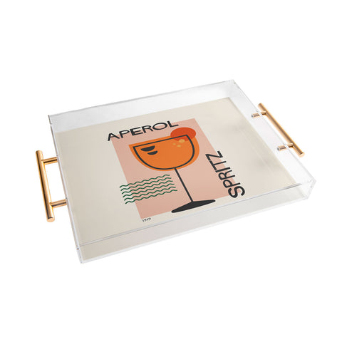 Cocoon Design Cocktail Print Aperol Spritz Acrylic Tray