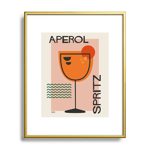 Cocoon Design Cocktail Print Aperol Spritz Metal Framed Art Print