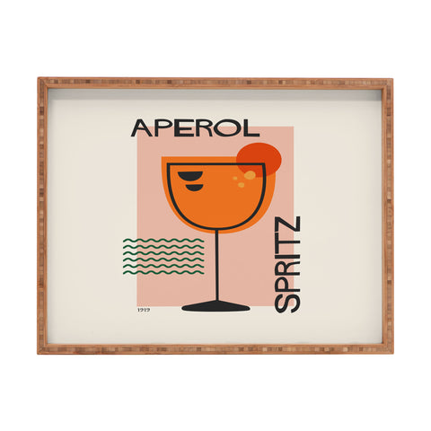 Cocoon Design Cocktail Print Aperol Spritz Rectangular Tray