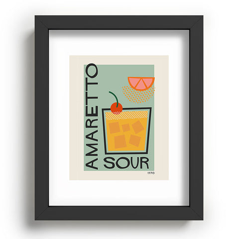 Cocoon Design Colorful Mid Century Modern Cocktail Recessed Framing Rectangle