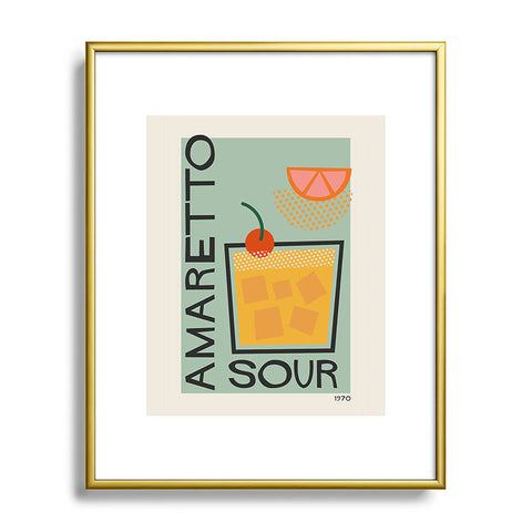 Cocoon Design Colorful Mid Century Modern Cocktail Metal Framed Art Print