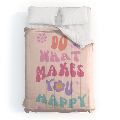 Cocoon Design Danish Pastel Retro Inspirational Quote Comforter