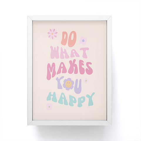 Cocoon Design Danish Pastel Retro Inspirational Quote Framed Mini Art Print