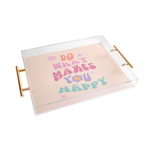 Cocoon Design Danish Pastel Retro Inspirational Quote Acrylic Tray