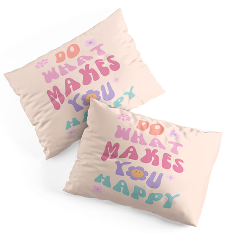Cocoon Design Danish Pastel Retro Inspirational Quote Pillow Shams