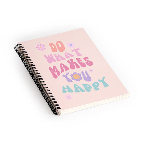 Cocoon Design Danish Pastel Retro Inspirational Quote Spiral Notebook
