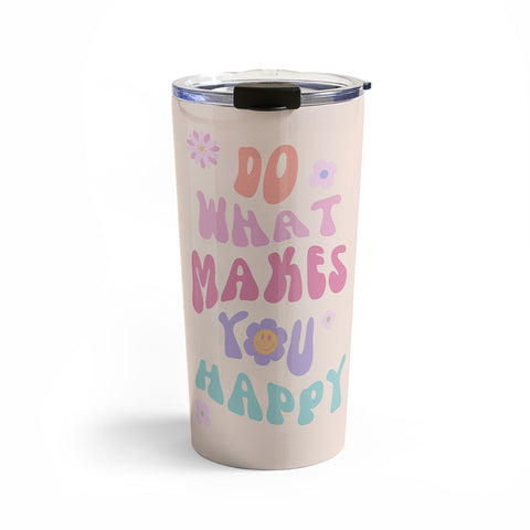 Cocoon Design Danish Pastel Retro Inspirational Quote Travel Mug