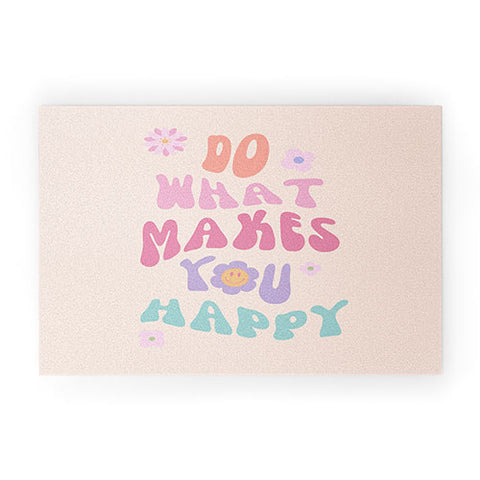 Cocoon Design Danish Pastel Retro Inspirational Quote Welcome Mat