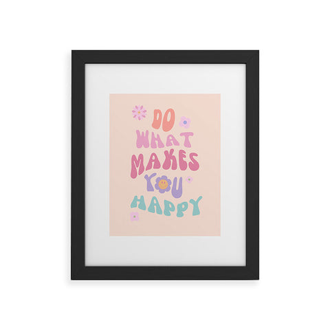 Cocoon Design Danish Pastel Retro Inspirational Quote Framed Art Print