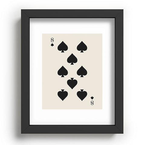 Cocoon Design Eight of Spades Playing Card Black Recessed Framing Rectangle