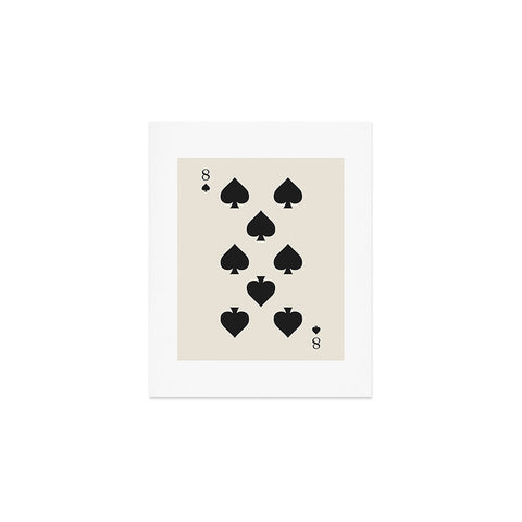 Cocoon Design Eight of Spades Playing Card Black Art Print