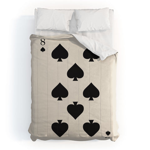 Cocoon Design Eight of Spades Playing Card Black Comforter