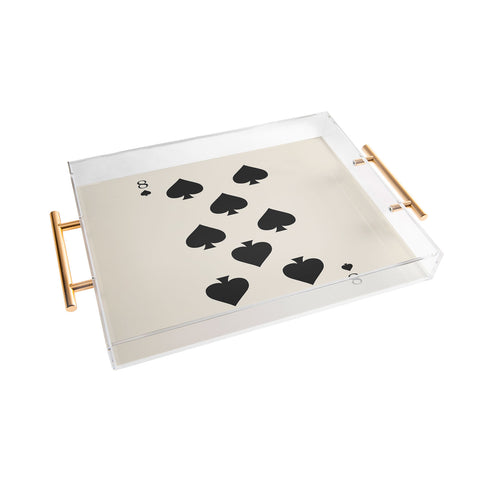 Cocoon Design Eight of Spades Playing Card Black Acrylic Tray
