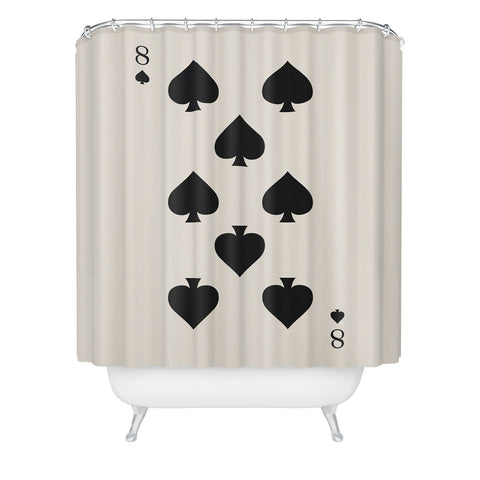 Cocoon Design Eight of Spades Playing Card Black Shower Curtain