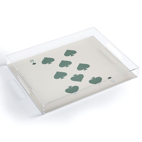 Cocoon Design Eight of Spades Playing Card Sage Acrylic Tray