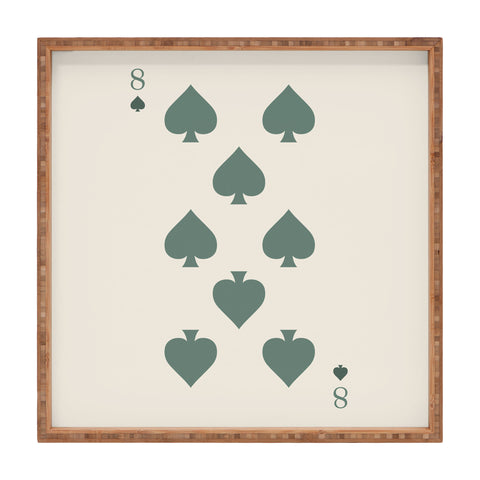 Cocoon Design Eight of Spades Playing Card Sage Square Tray