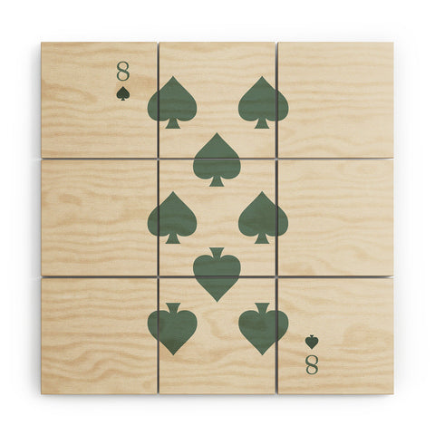 Cocoon Design Eight of Spades Playing Card Sage Wood Wall Mural