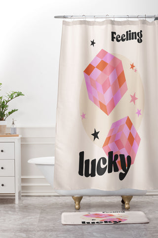 Cocoon Design Feeling Lucky Funky Groovy Shower Curtain And Mat