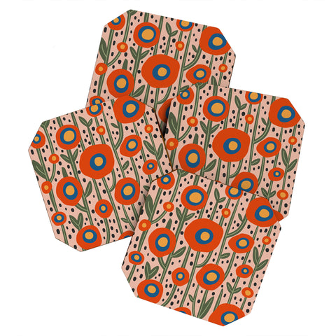 Cocoon Design Flower Market Amsterdam Abstract Coaster Set