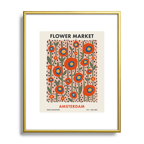 Cocoon Design Flower Market Amsterdam Abstract Metal Framed Art Print