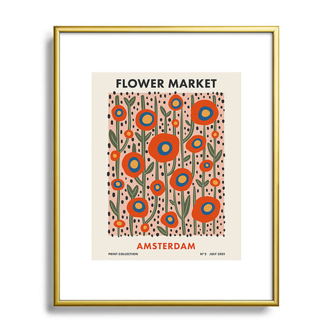 Cocoon Design Flower Market Amsterdam Abstract Metal Framed Art Print