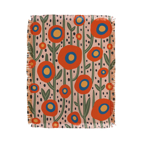 Cocoon Design Flower Market Amsterdam Abstract Throw Blanket