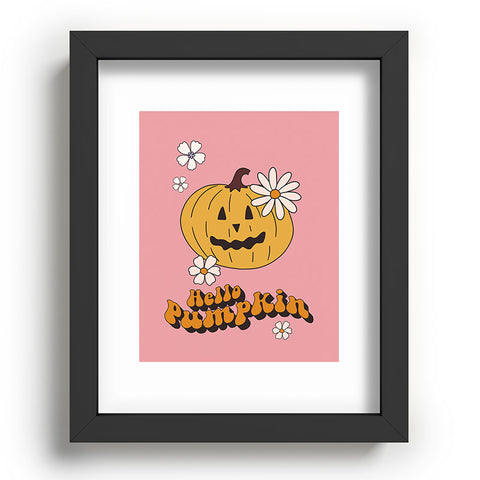 Cocoon Design Hello Pumpkin Retro Pink Recessed Framing Rectangle
