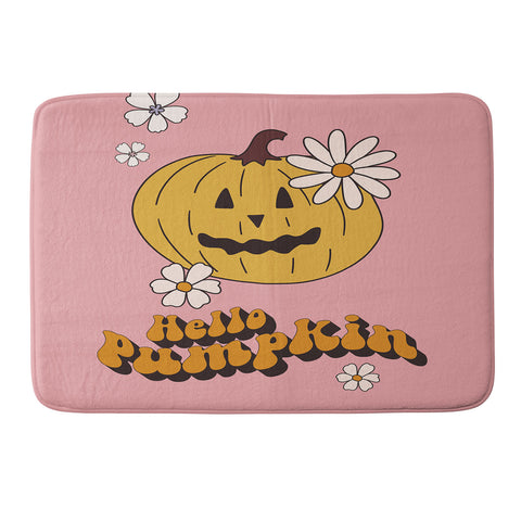 Cocoon Design Hello Pumpkin Retro Pink Memory Foam Bath Mat