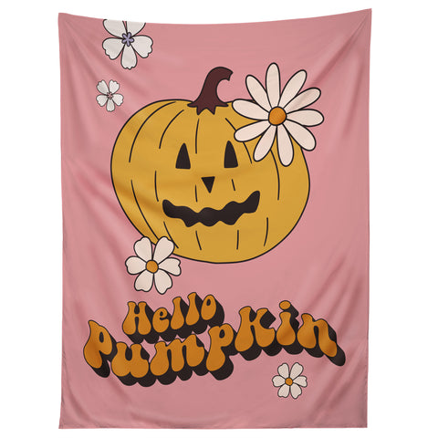 Cocoon Design Hello Pumpkin Retro Pink Tapestry