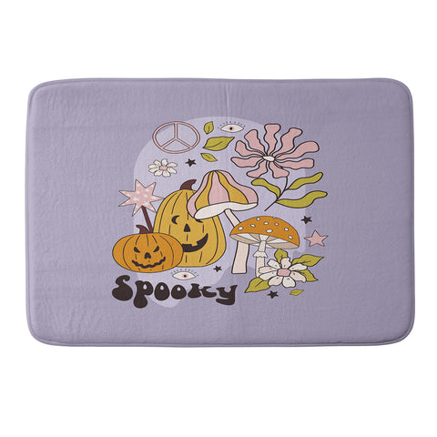 Cocoon Design Hippie Groovy Halloween Print Memory Foam Bath Mat