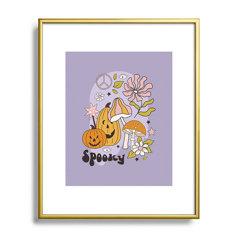 Cocoon Design Hippie Groovy Halloween Print Metal Framed Art Print