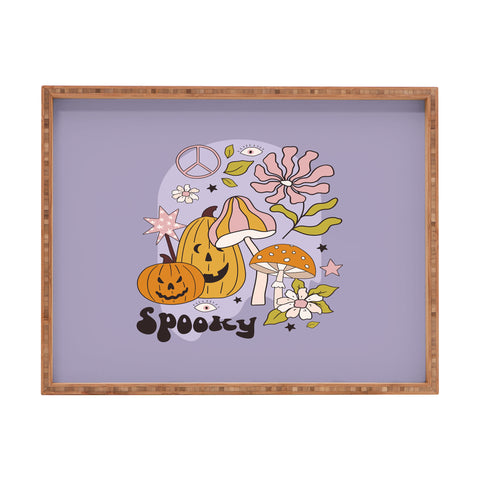 Cocoon Design Hippie Groovy Halloween Print Rectangular Tray