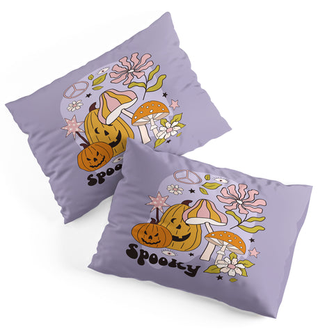 Cocoon Design Hippie Groovy Halloween Print Pillow Shams