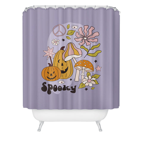 Cocoon Design Hippie Groovy Halloween Print Shower Curtain