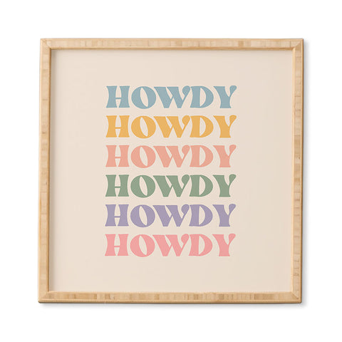 Cocoon Design Howdy Colorful Retro Quote Framed Wall Art