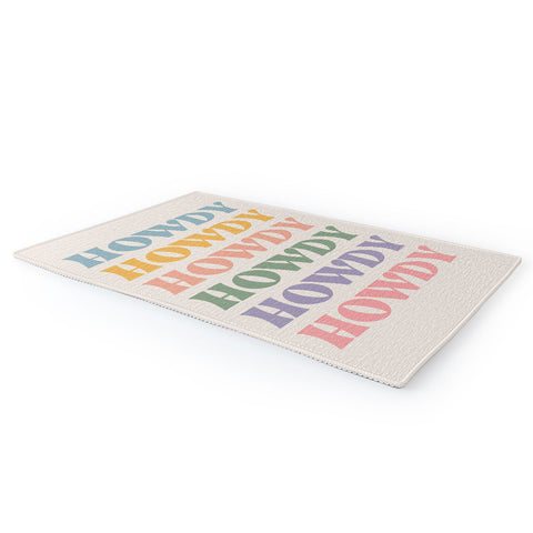 Cocoon Design Howdy Colorful Retro Quote Area Rug