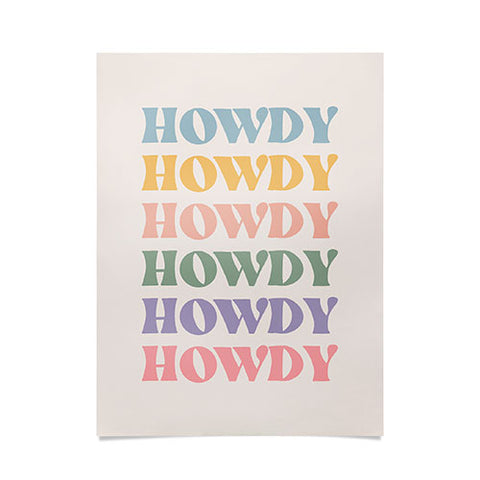 Cocoon Design Howdy Colorful Retro Quote Poster