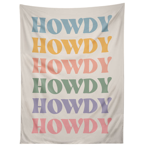 Cocoon Design Howdy Colorful Retro Quote Tapestry