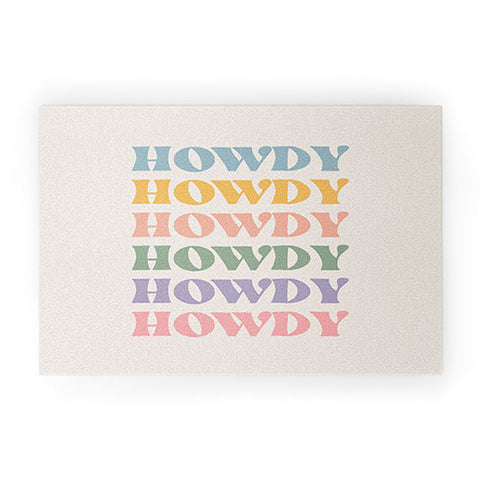 Cocoon Design Howdy Colorful Retro Quote Welcome Mat